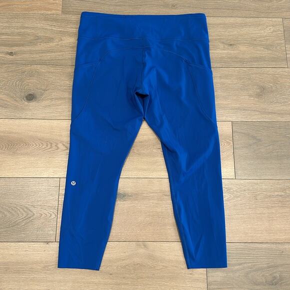 LULULEMON Jet Stream Blue Fast Free Non-Reflective Nulux Active Leggings Sz 18 - Picture 3 of 14